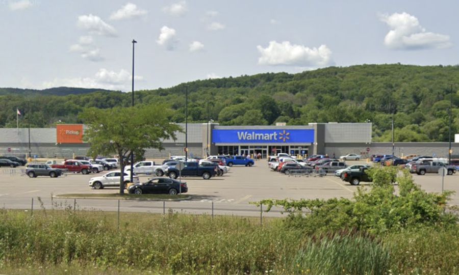 Walmart/Wegmans-anchored shopping center in Hornell, NY